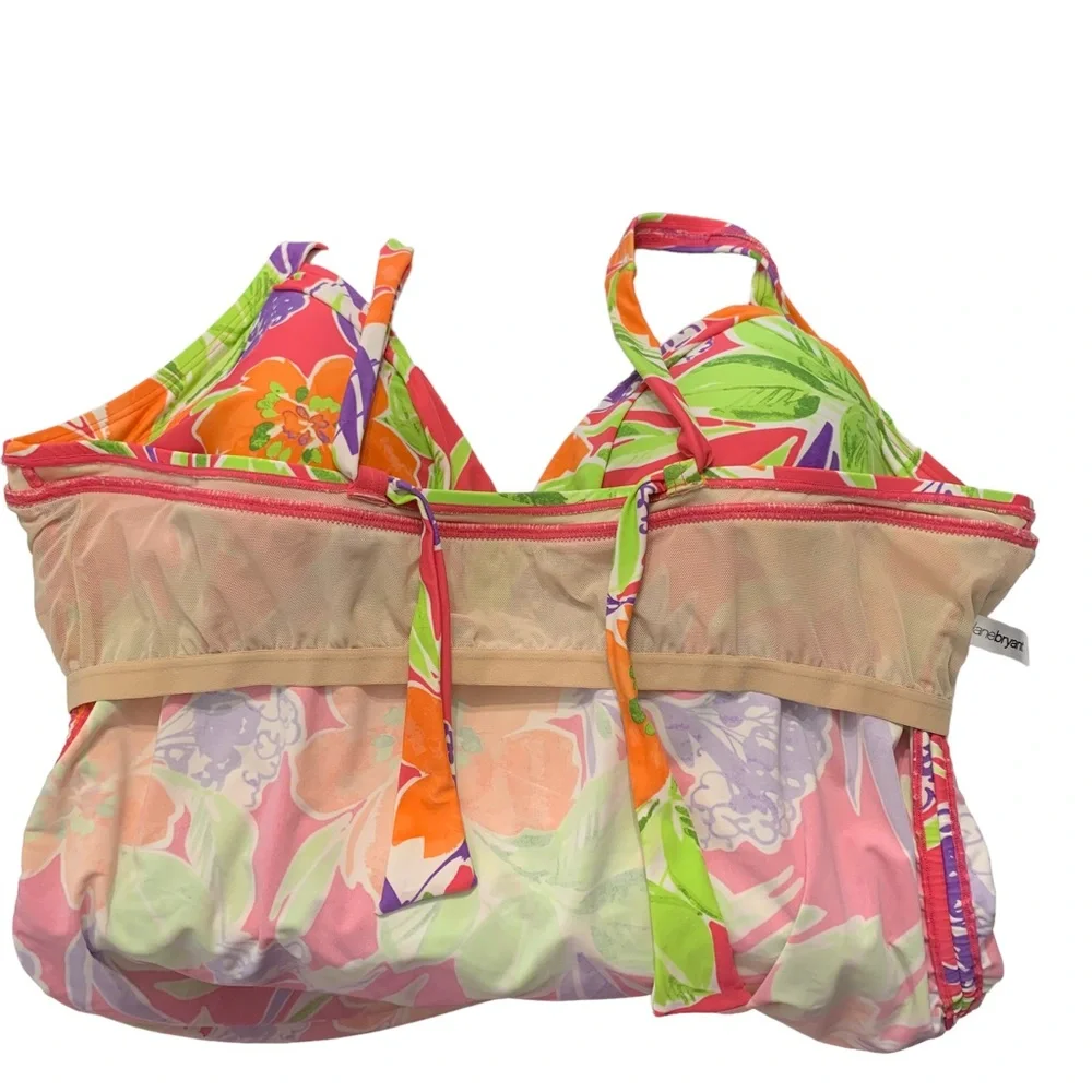 LANE BRYANT Neon Floral Swim Dress Sz 28